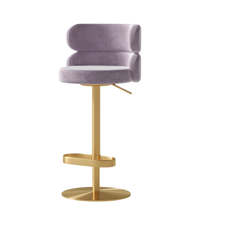 Glam Swivel Bar Stool Upholstered Adjustable Counter Stool for Bristol