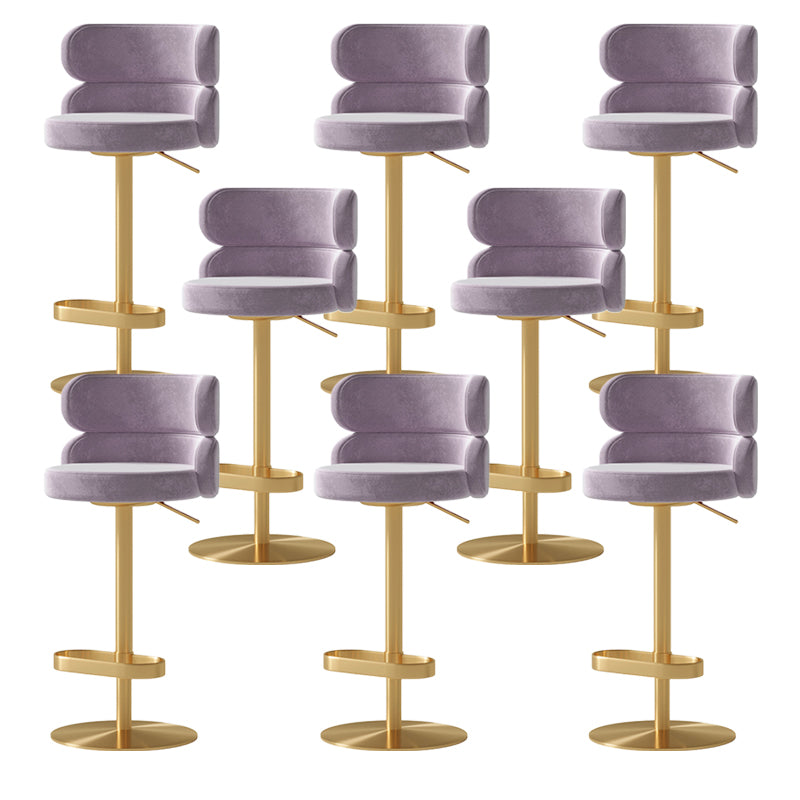 Glam Swivel Bar Stool Upholstered Adjustable Counter Stool for Bristol