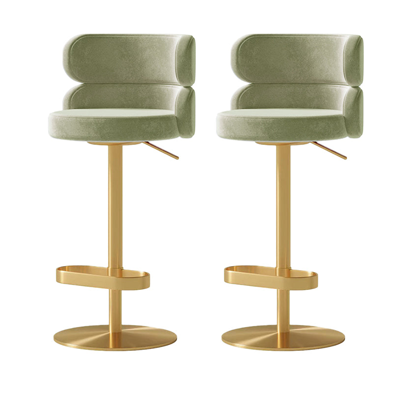 Glam Swivel Bar Stool Upholstered Adjustable Counter Stool for Bristol