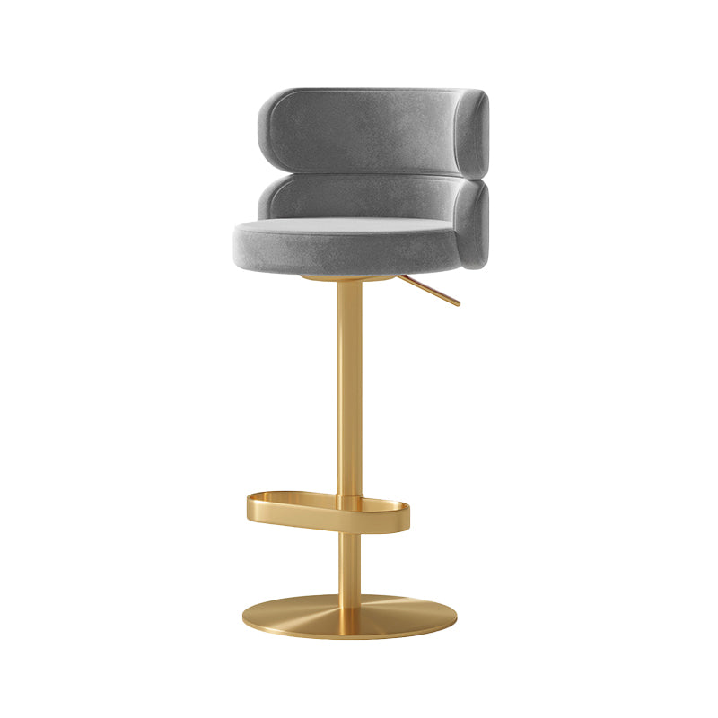 Glam Swivel Bar Stool Upholstered Adjustable Counter Stool for Bristol