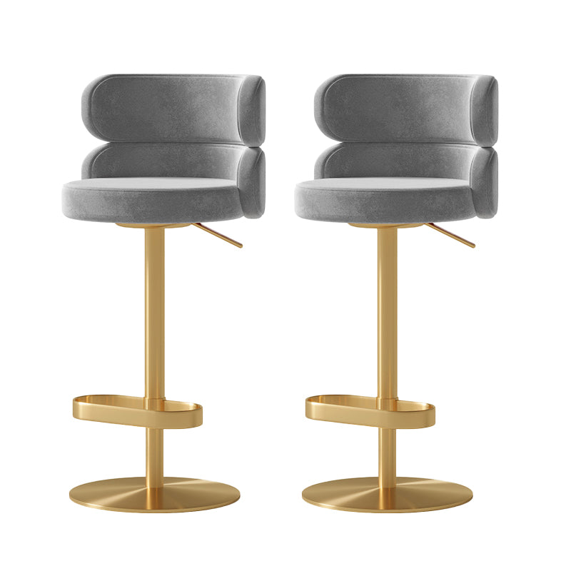 Glam Swivel Bar Stool Upholstered Adjustable Counter Stool for Bristol