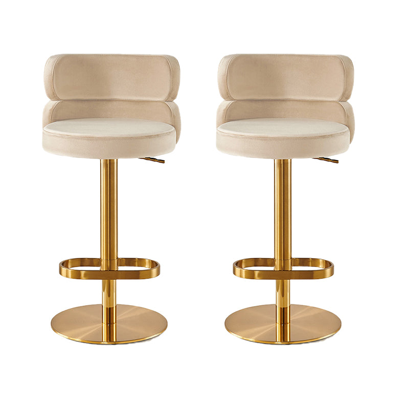 Glam Swivel Bar Stool Upholstered Adjustable Counter Stool for Bristol