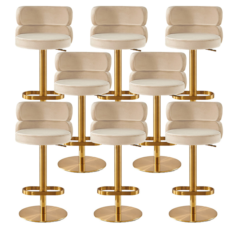 Glam Swivel Bar Stool Upholstered Adjustable Counter Stool for Bristol