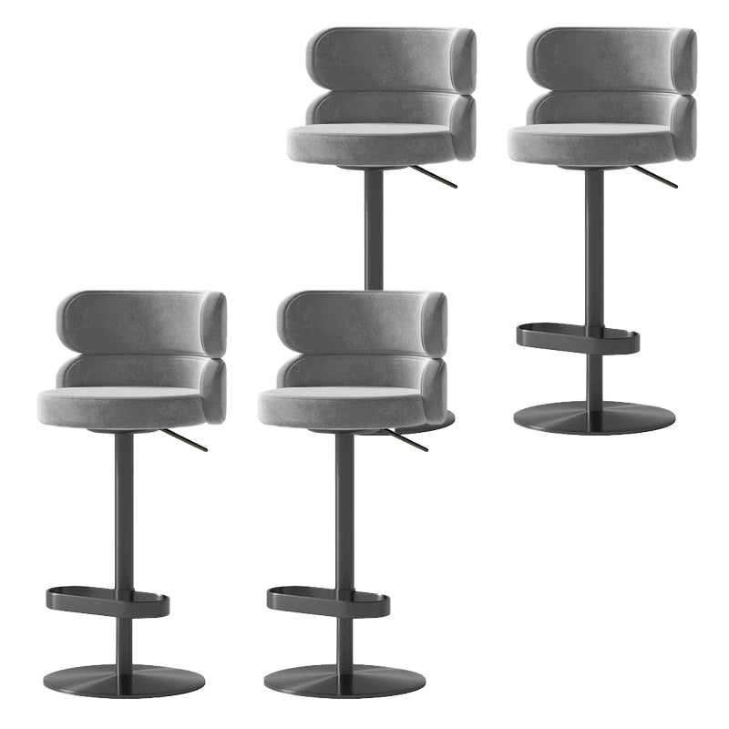 Glam Swivel Bar Stool Upholstered Adjustable Counter Stool for Bristol