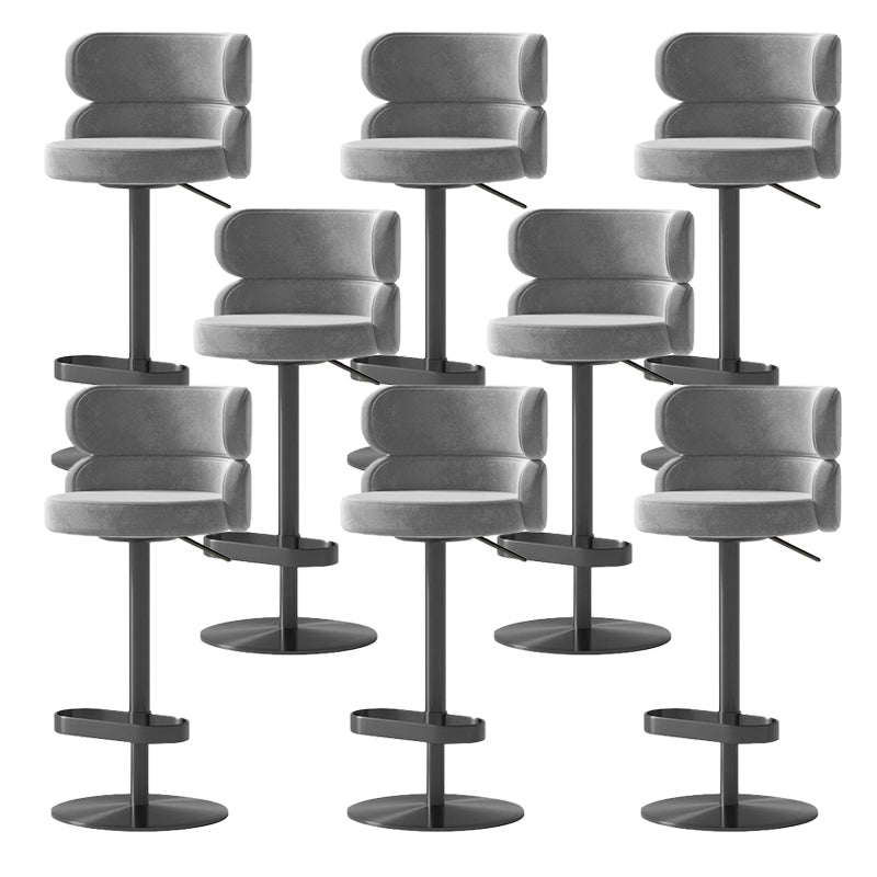Glam Swivel Bar Stool Upholstered Adjustable Counter Stool for Bristol