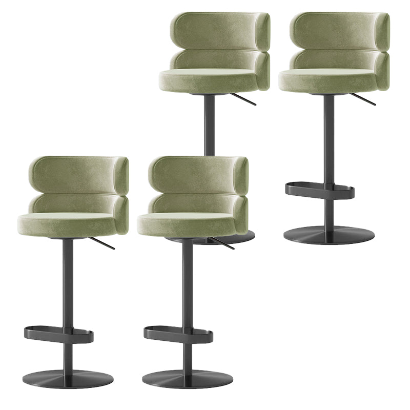 Glam Swivel Bar Stool Upholstered Adjustable Counter Stool for Bristol