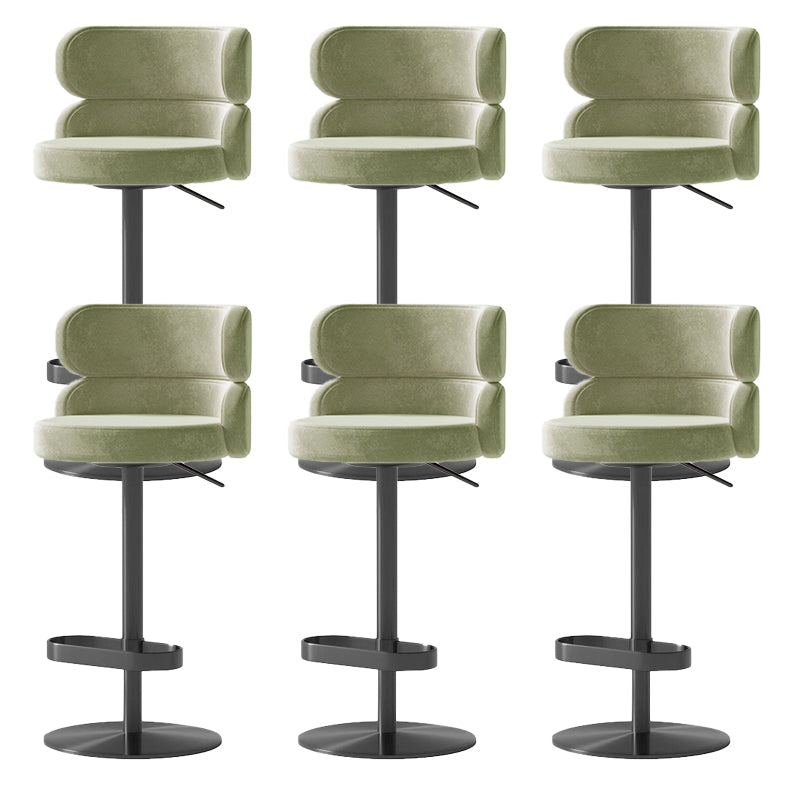 Glam Swivel Bar Stool Upholstered Adjustable Counter Stool for Bristol