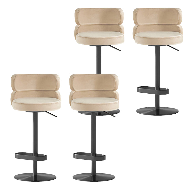 Glam Swivel Bar Stool Upholstered Adjustable Counter Stool for Bristol
