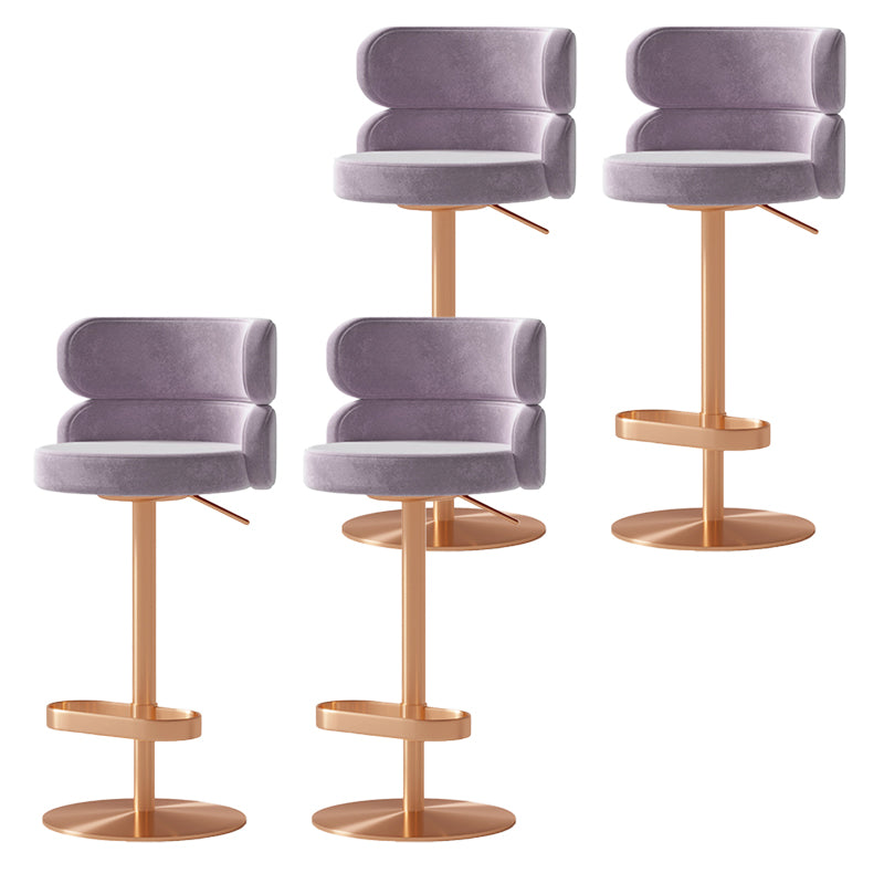 Glam Swivel Bar Stool Upholstered Adjustable Counter Stool for Bristol