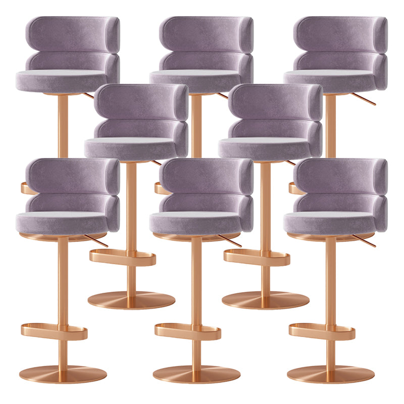 Glam Swivel Bar Stool Upholstered Adjustable Counter Stool for Bristol