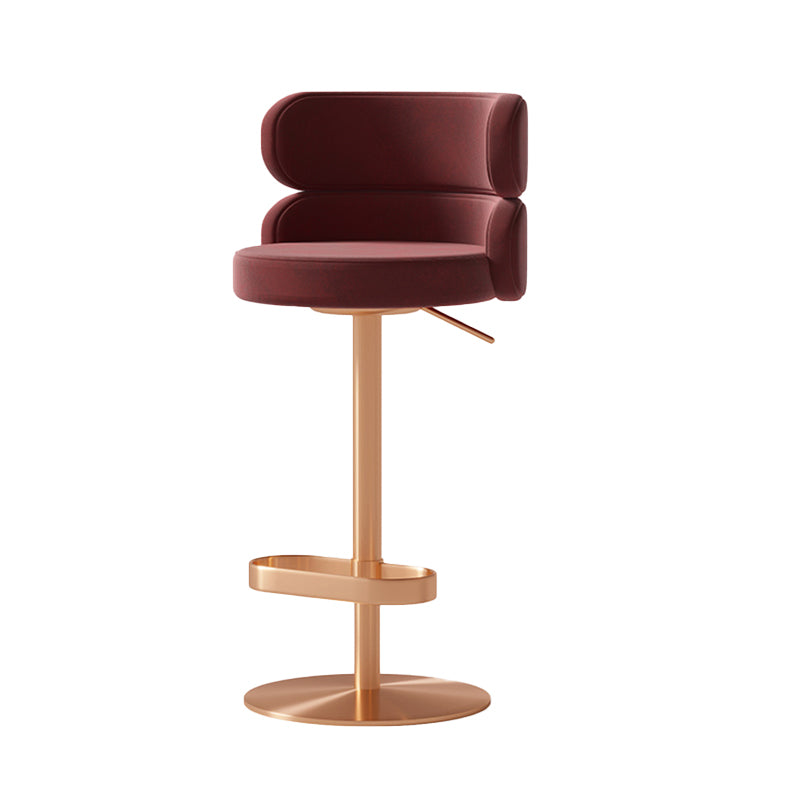 Glam Swivel Bar Stool Upholstered Adjustable Counter Stool for Bristol
