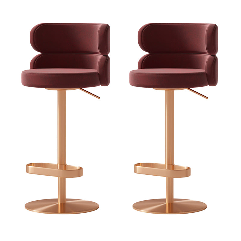 Glam Swivel Bar Stool Upholstered Adjustable Counter Stool for Bristol