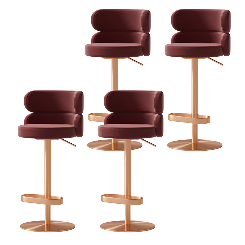 Glam Swivel Bar Stool Upholstered Adjustable Counter Stool for Bristol