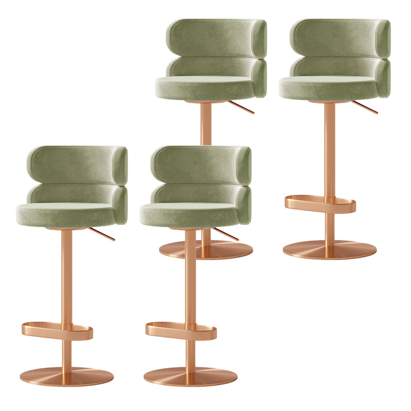 Glam Swivel Bar Stool Upholstered Adjustable Counter Stool for Bristol