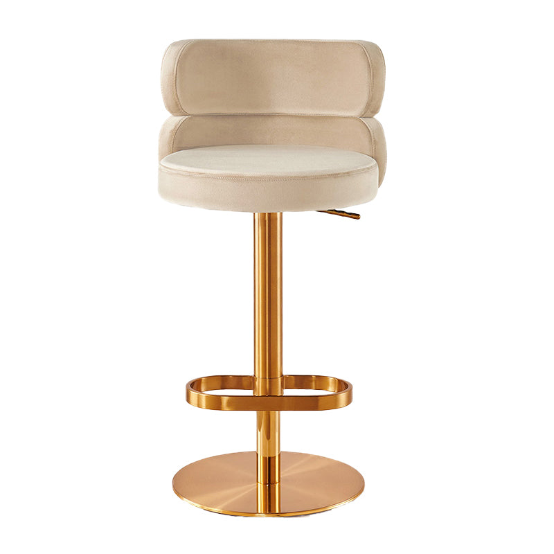 Glam Swivel Bar Stool Upholstered Adjustable Counter Stool for Bristol