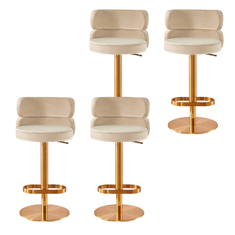 Glam Swivel Bar Stool Upholstered Adjustable Counter Stool for Bristol