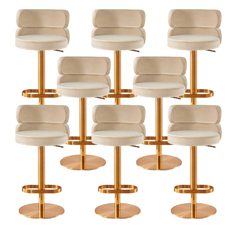 Glam Swivel Bar Stool Upholstered Adjustable Counter Stool for Bristol
