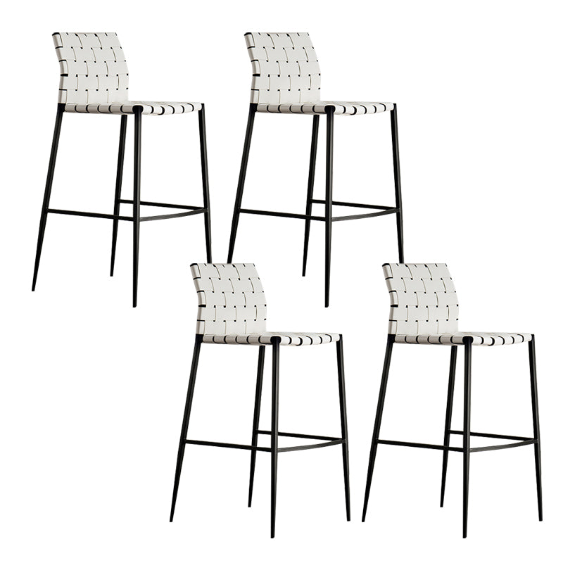 Modern Style Bar Stool Leather Backrest Counter Stool with Metal Legs