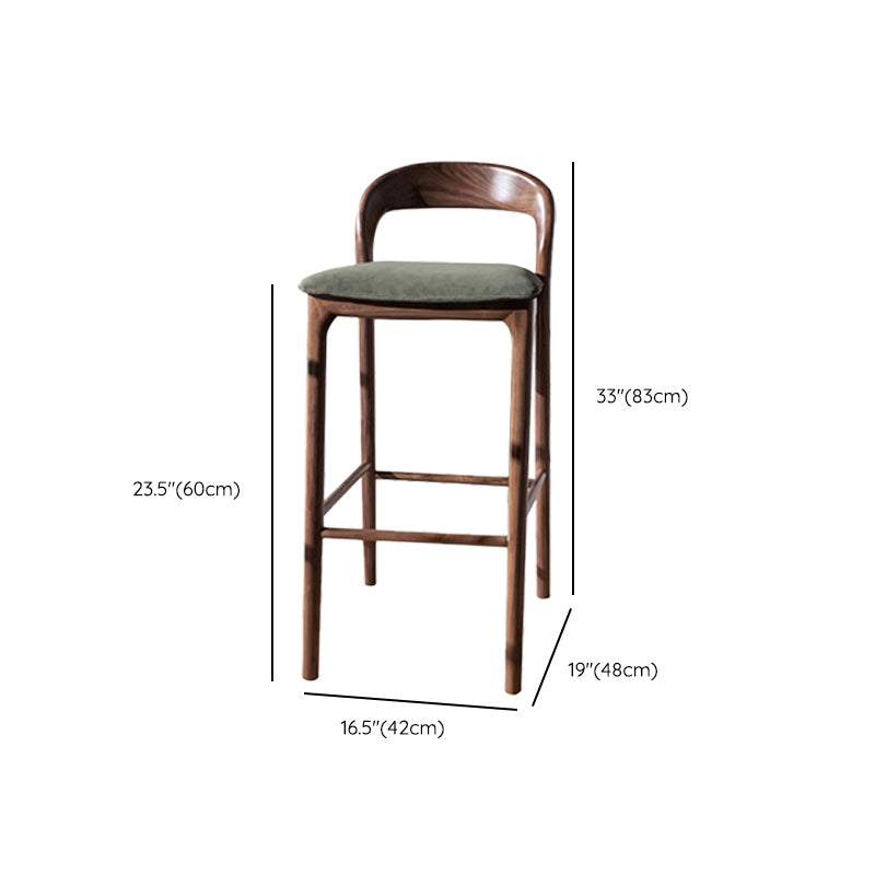 Brown Ash Wood Counter Stools Industrial Green Velvet Stools