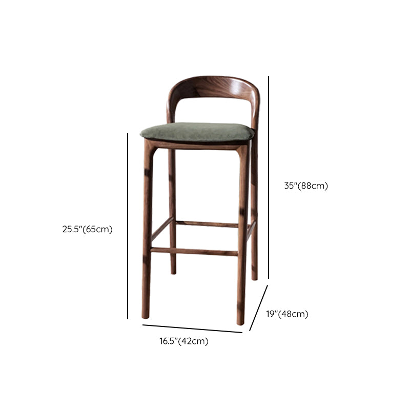 Brown Ash Wood Counter Stools Industrial Green Velvet Stools