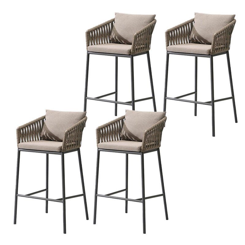 Industrial Bar Stool Upholstered Backrest Counter Stool for Dining Room