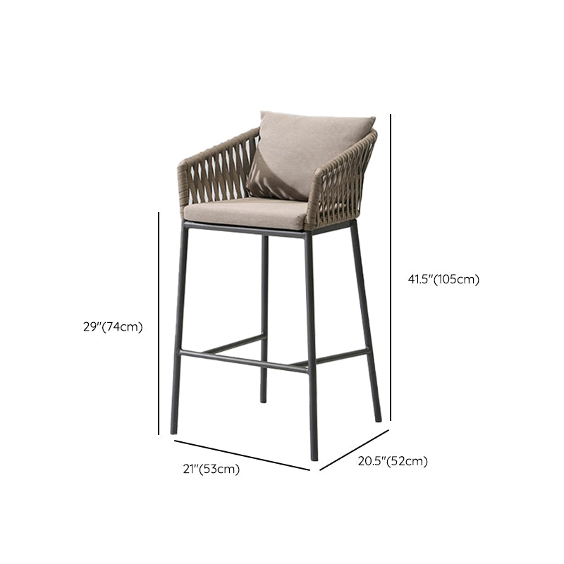 Industrial Bar Stool Upholstered Backrest Counter Stool for Dining Room