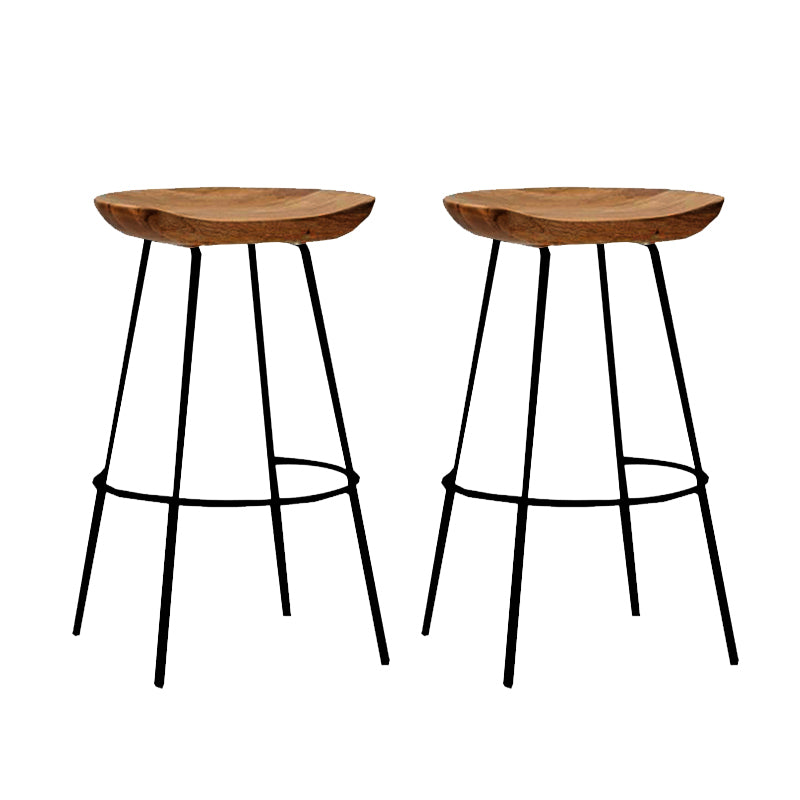 Solid Wood Modern Counter & Bar Stools Matte Finish Indoor Stools