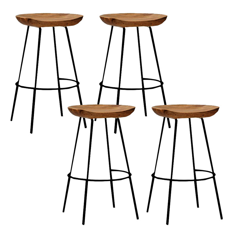 Solid Wood Modern Counter & Bar Stools Matte Finish Indoor Stools