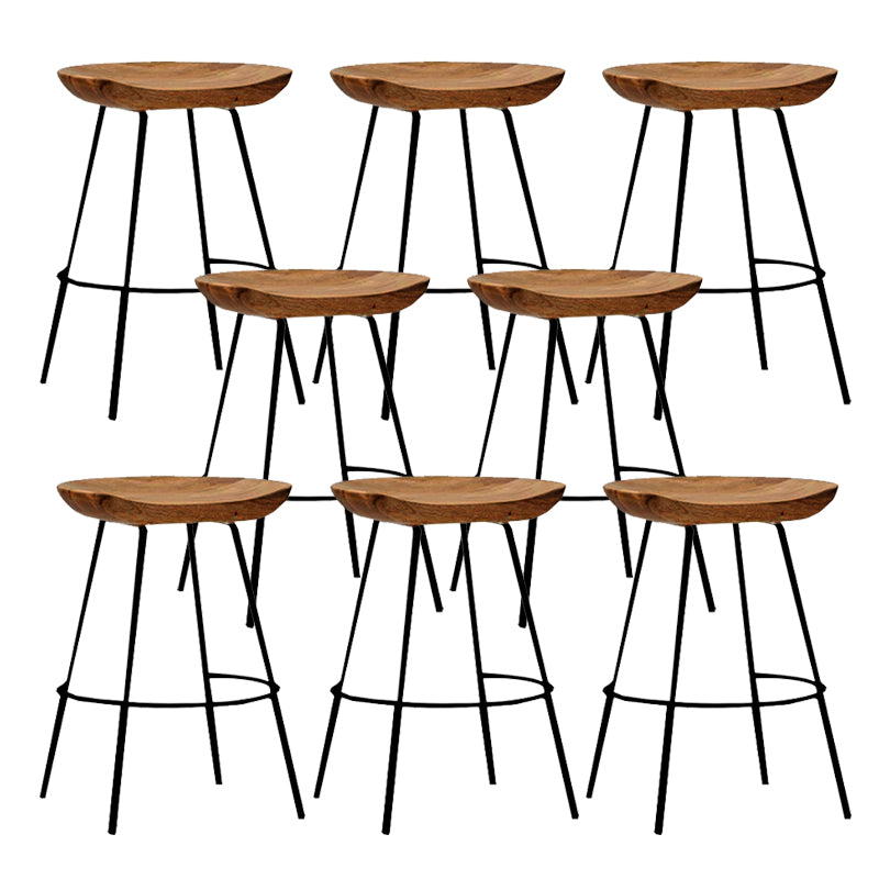 Solid Wood Modern Counter & Bar Stools Matte Finish Indoor Stools