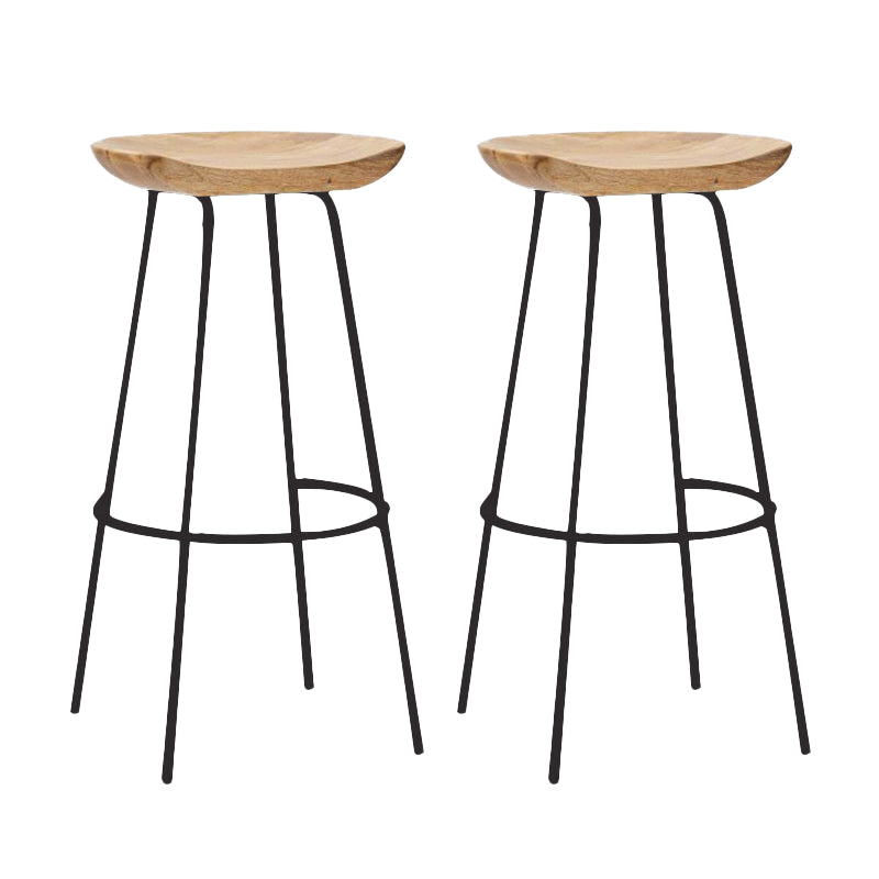 Solid Wood Modern Counter & Bar Stools Matte Finish Indoor Stools