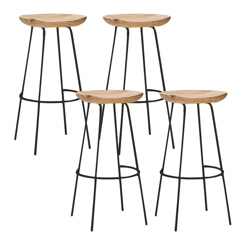 Solid Wood Modern Counter & Bar Stools Matte Finish Indoor Stools