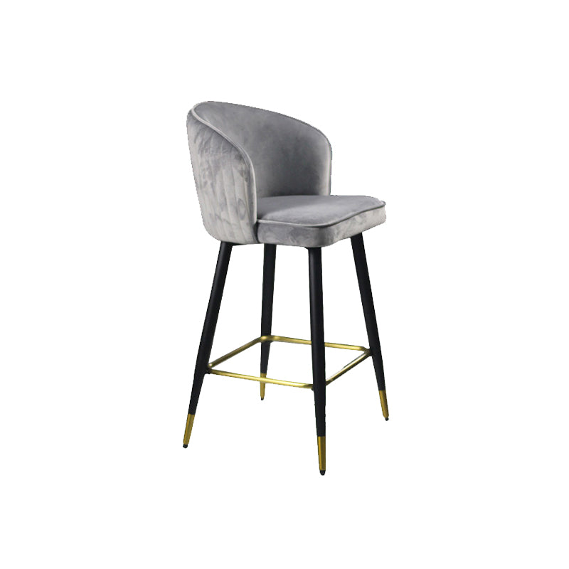Glam Velvet Bar Stool Backrest Counter Stool for Bristol with Metal Legs