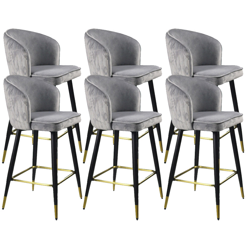 Glam Velvet Bar Stool Backrest Counter Stool for Bristol with Metal Legs