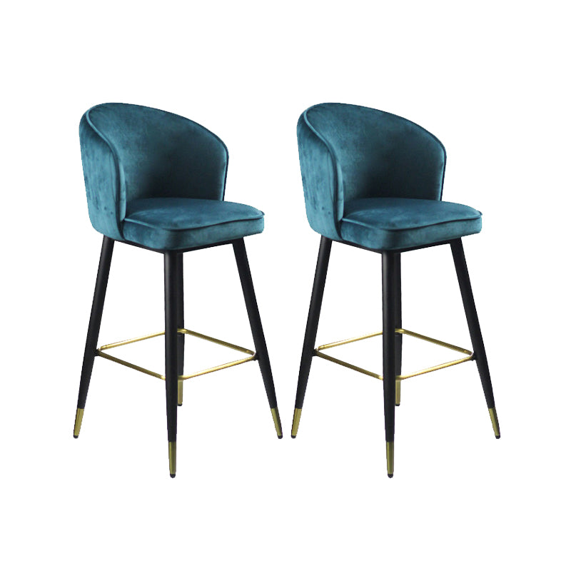Glam Velvet Bar Stool Backrest Counter Stool for Bristol with Metal Legs