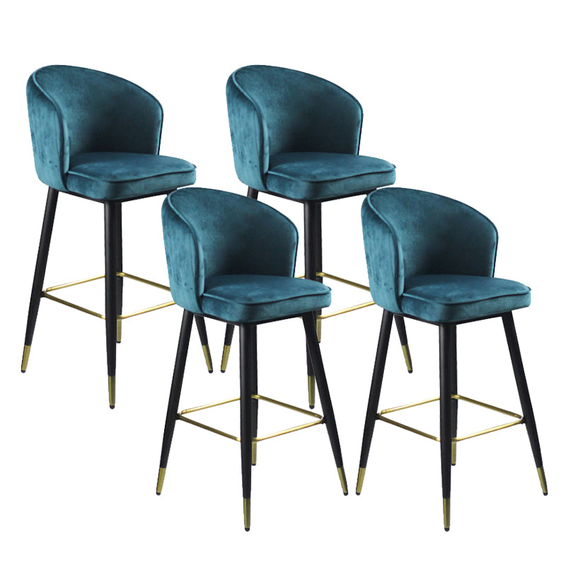 Glam Velvet Bar Stool Backrest Counter Stool for Bristol with Metal Legs
