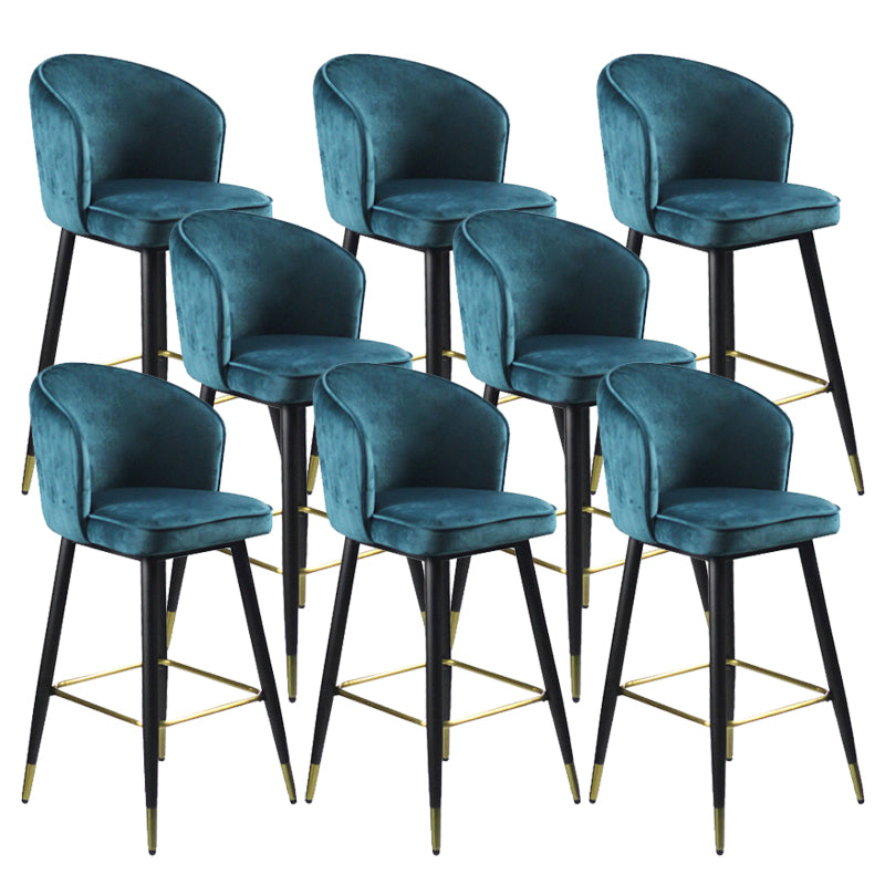 Glam Velvet Bar Stool Backrest Counter Stool for Bristol with Metal Legs