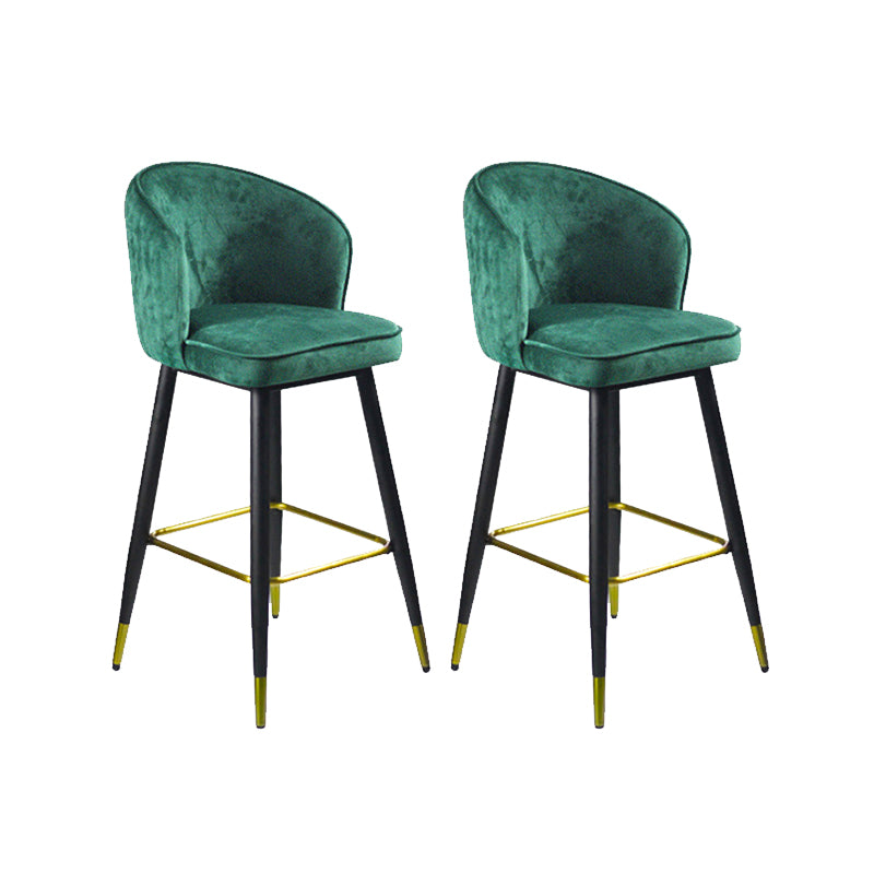 Glam Velvet Bar Stool Backrest Counter Stool for Bristol with Metal Legs