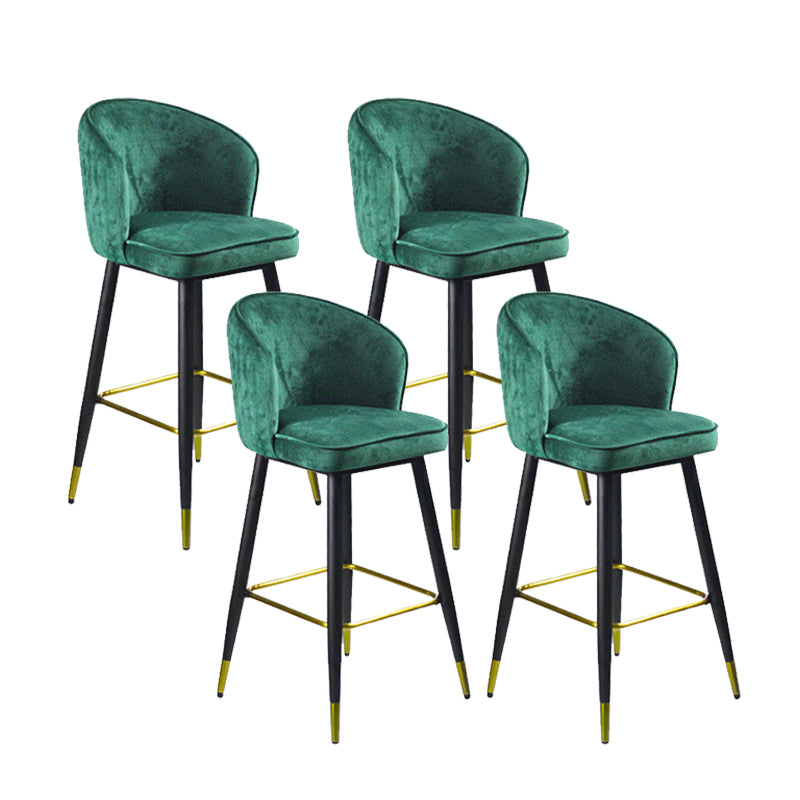 Glam Velvet Bar Stool Backrest Counter Stool for Bristol with Metal Legs