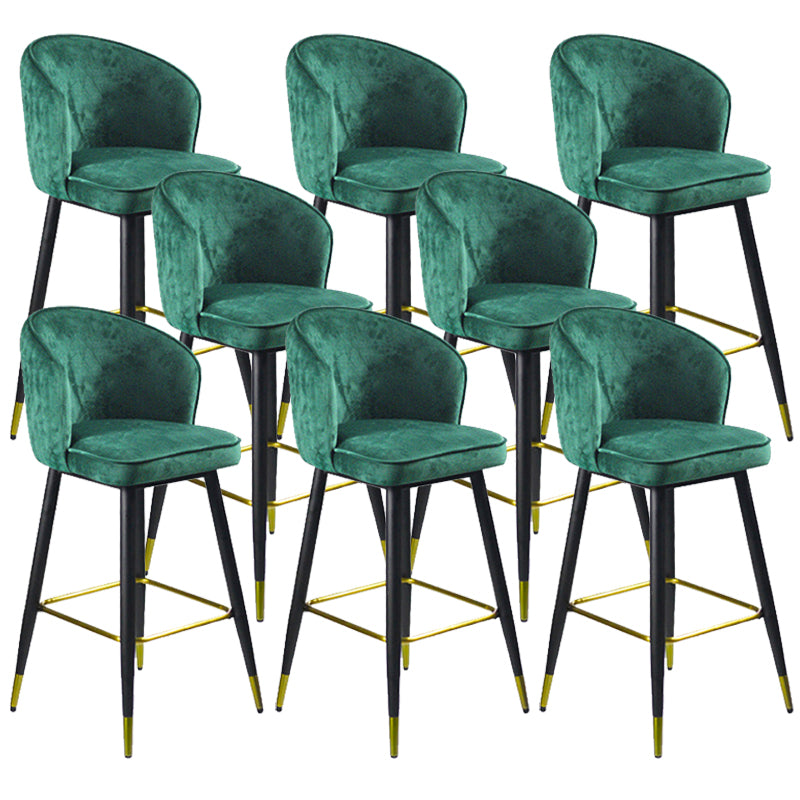 Glam Velvet Bar Stool Backrest Counter Stool for Bristol with Metal Legs
