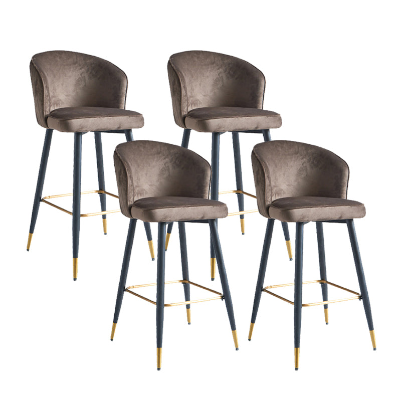 Glam Velvet Bar Stool Backrest Counter Stool for Bristol with Metal Legs