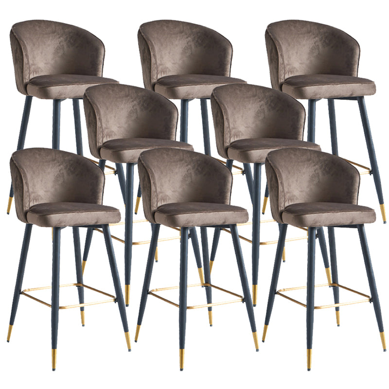 Glam Velvet Bar Stool Backrest Counter Stool for Bristol with Metal Legs