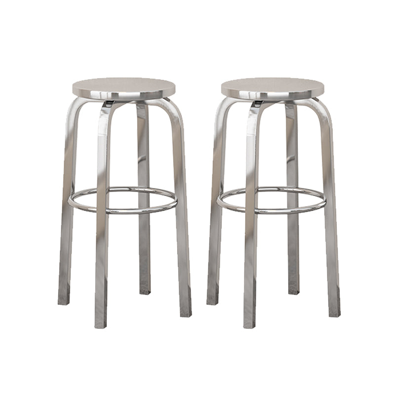 Chrome Metal Indoor Counter Stools Industrial Stainless Steel Stools