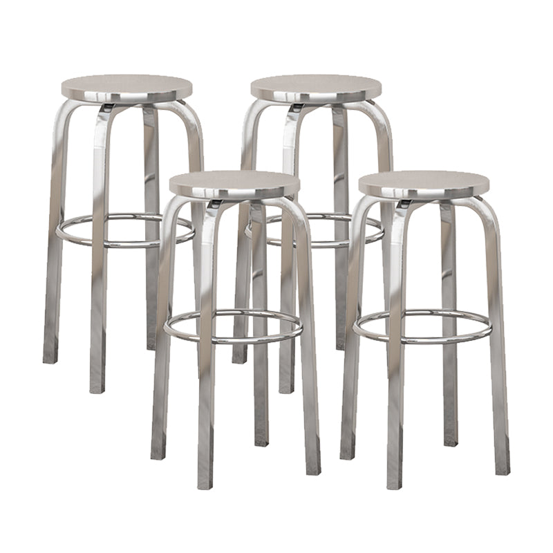 Chrome Metal Indoor Counter Stools Industrial Stainless Steel Stools