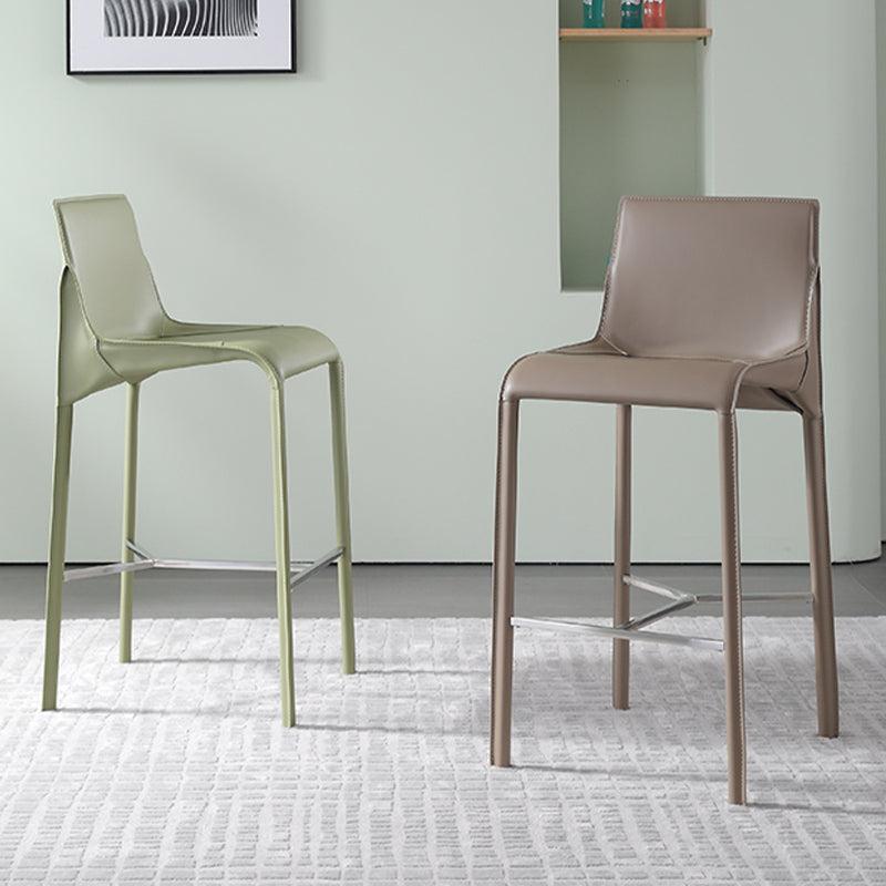 Modern Bar Stool Backrest Leather Counter Stool for Bristol with Metal Legs