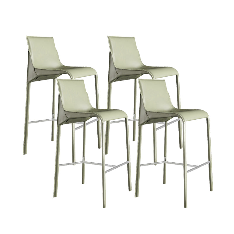 Modern Bar Stool Backrest Leather Counter Stool for Bristol with Metal Legs