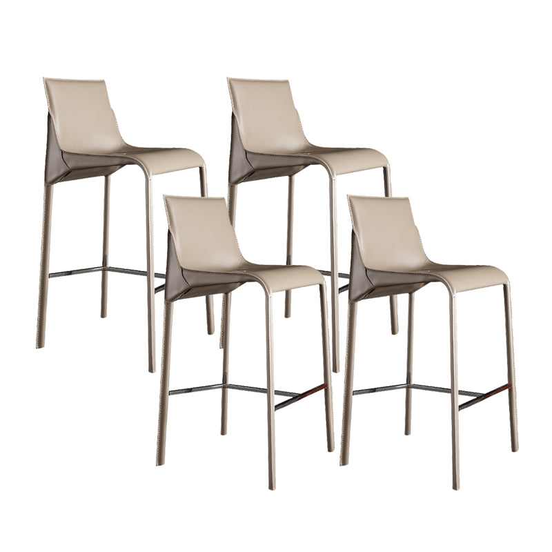 Modern Bar Stool Backrest Leather Counter Stool for Bristol with Metal Legs