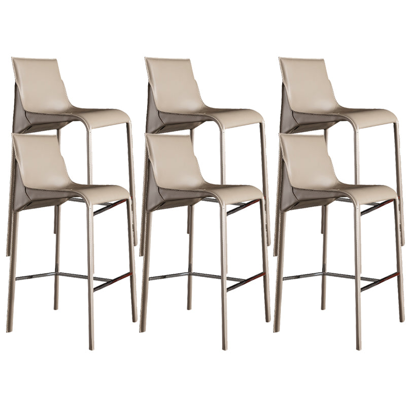 Modern Bar Stool Backrest Leather Counter Stool for Bristol with Metal Legs