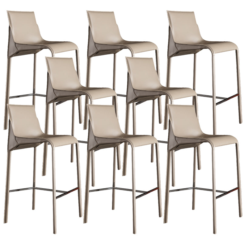 Modern Bar Stool Backrest Leather Counter Stool for Bristol with Metal Legs