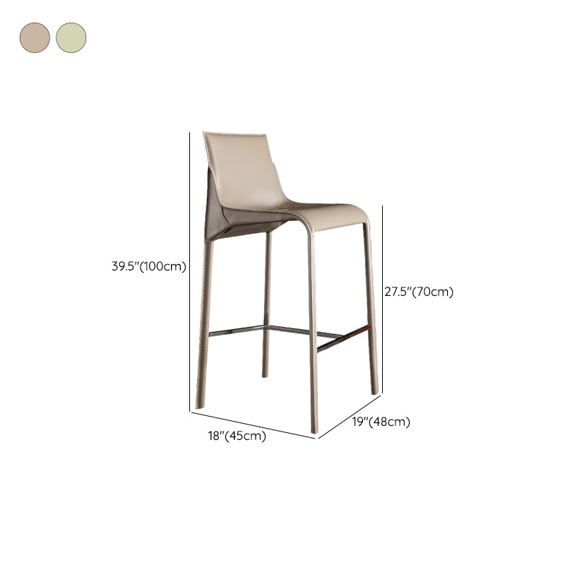 Modern Bar Stool Backrest Leather Counter Stool for Bristol with Metal Legs