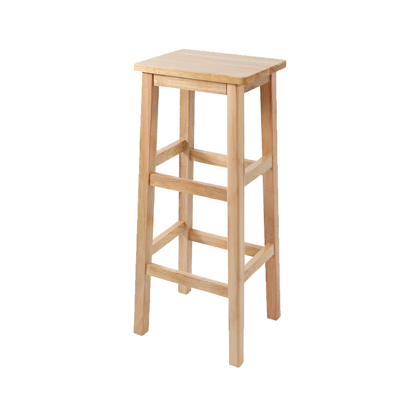 Modern Style Leather Bar Stool Rubberwood Counter Stool for Home